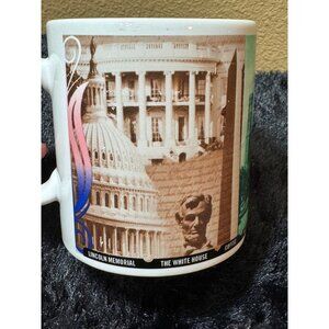 Starbucks Washington D.C. Collectors Mug 1999 White & Multicolor  Extra Large